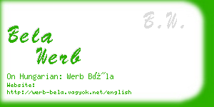 bela werb business card